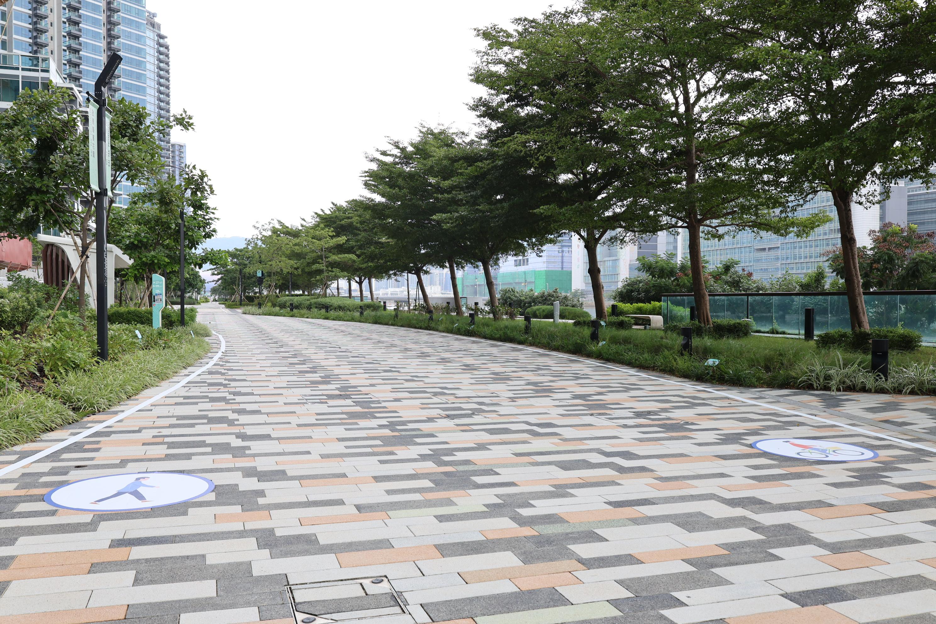 The first section of the GreenWay in Kai Tak Development is open to the public today (September 27). It is about 600 metres long and located at the Kai Tak Promenade near the east of the Kai Tak Bridge.