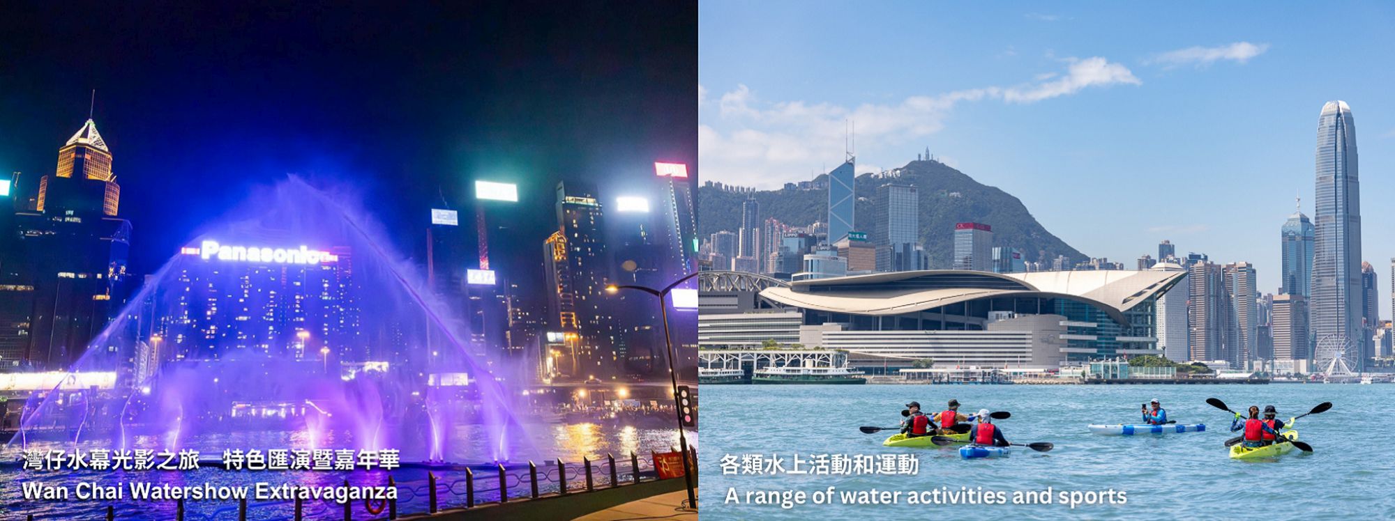 The DEVB and HC have opened up harbourfront sites for use by different stakeholders, enabling events such as the “Harbour Chill Carnival” (music shows on a water stage), “Night Vibes Hong Kong”, “DOUBLE DUCKS by Florentijn Hofman”, “Easter Hat Parade @ Victoria Harbour 2024”, “Wan Chai Watershow Extravaganza”, along with a range of water activities, showcasing organisers’ creativity while making full use of the harbourfront space.